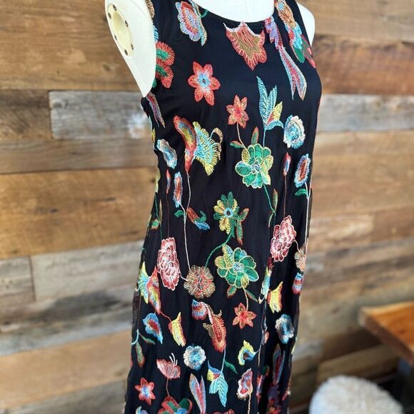 MSK Floral Embroidered Black Dress - Picture 2 of 16